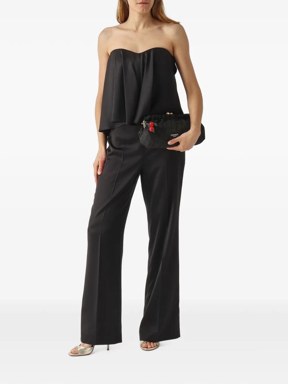 TWINSET Geplooide broek Zwart