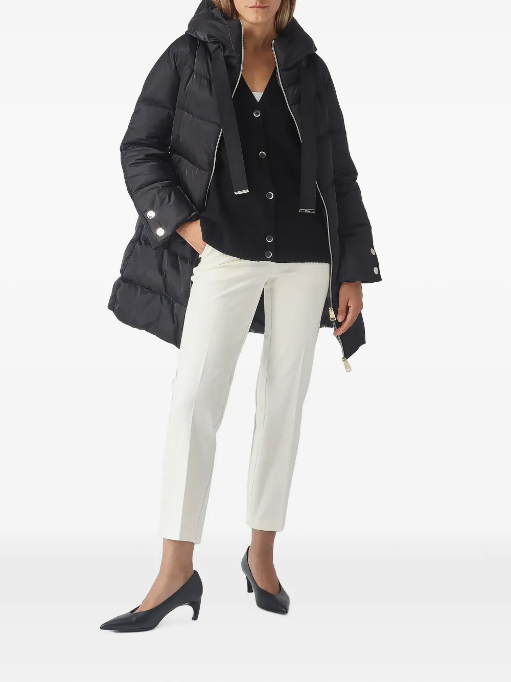 Gran Sasso Button-up vest met V-hals Zwart