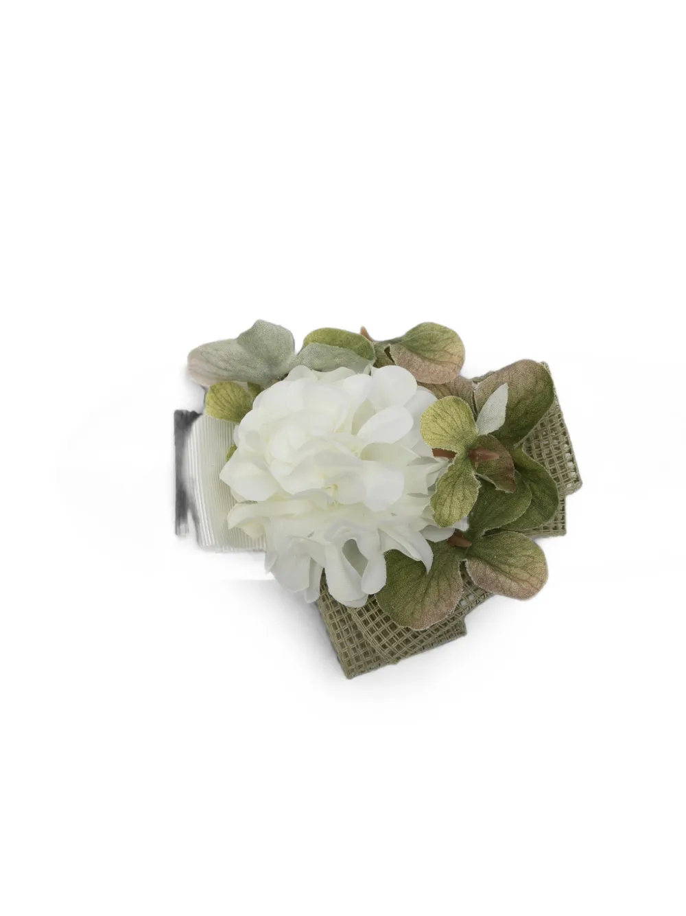 Colorichiari Tulen haarband verfraaid met bloemen Wit