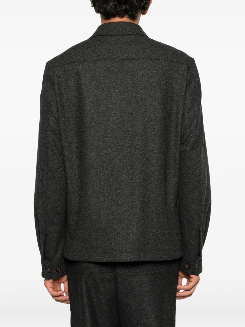Moncler Shirtjack met logo-patch Grijs