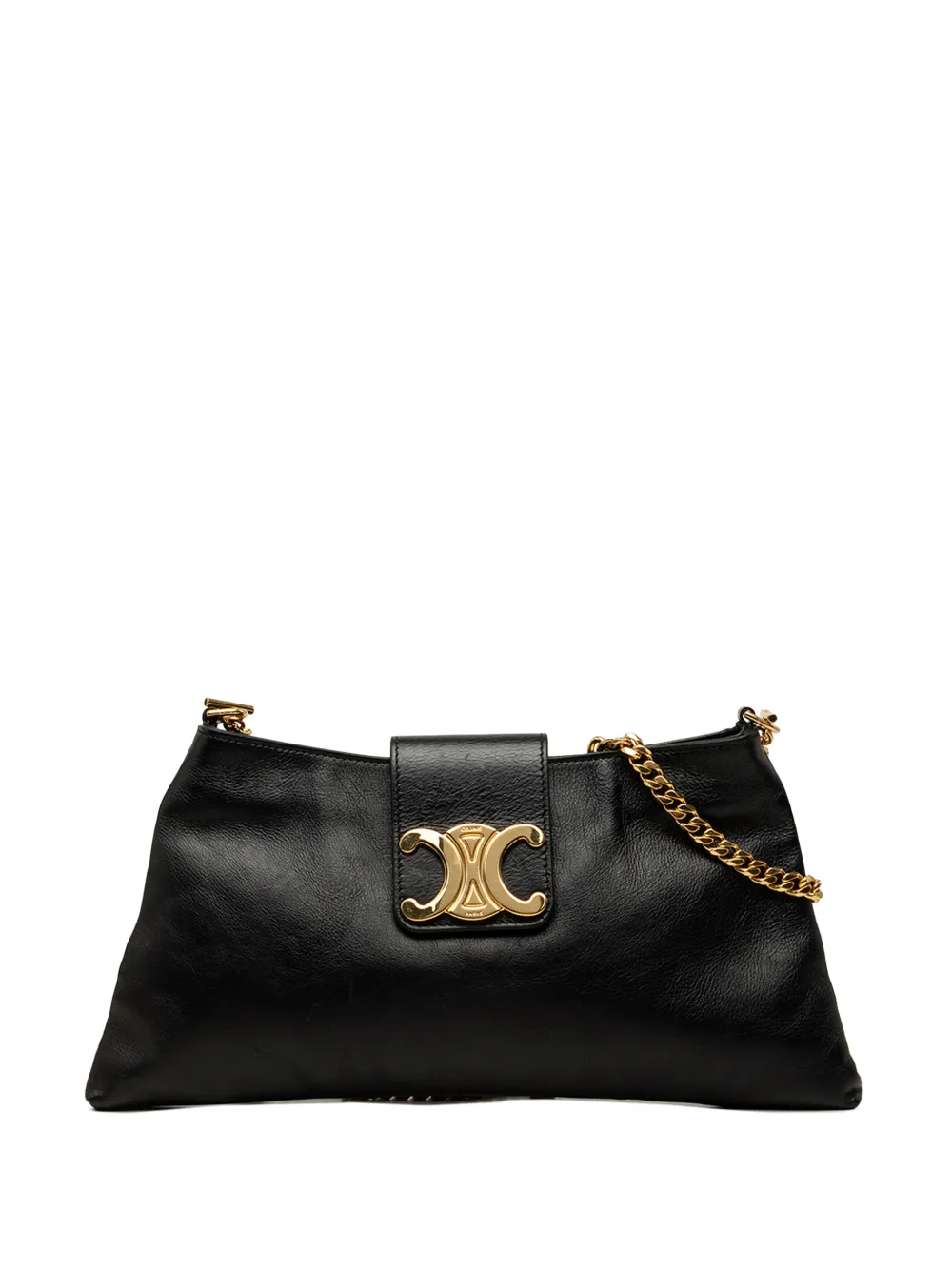 Celine Pre-Owned 2023 Calfskin Triomphe Wiltern shoulder bag - Black