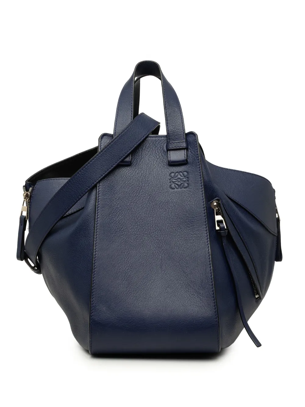 Pre-owned Loewe 2018 Medium Soft Grained Calfskin Hammock Bag Satchel In Blue