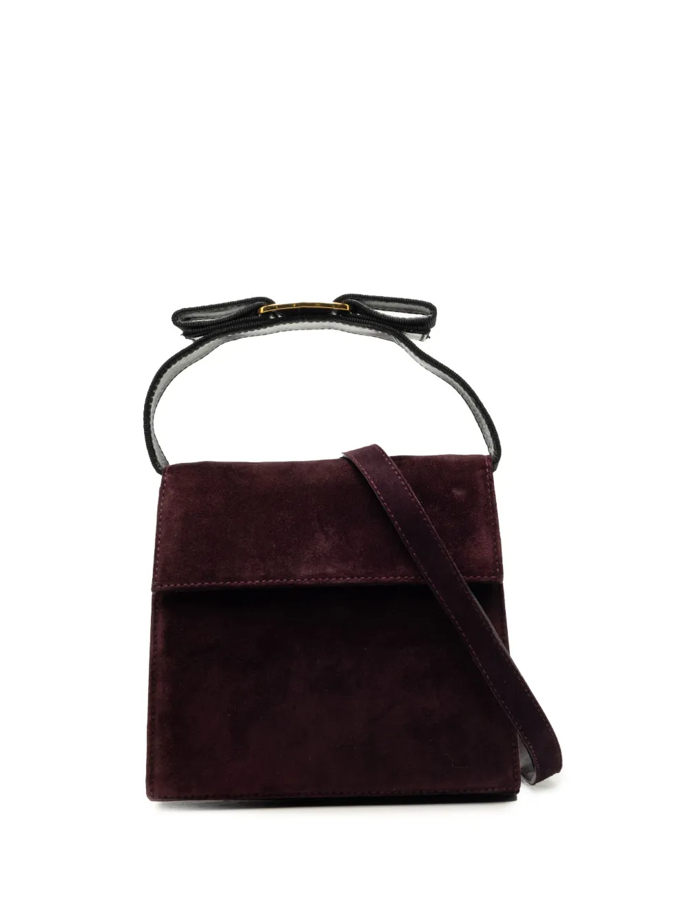 Ferragamo Pre-Owned 2000-2026 Suede Vara Bow Top Handle Bag satchel - Viola