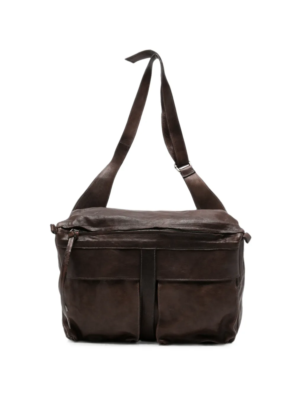 Sommet Cube Leather Shoulder Bag In Brown