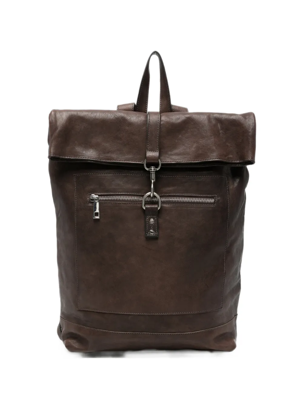 Sommet Blekleem Roll-top Leather Backpack In Brown