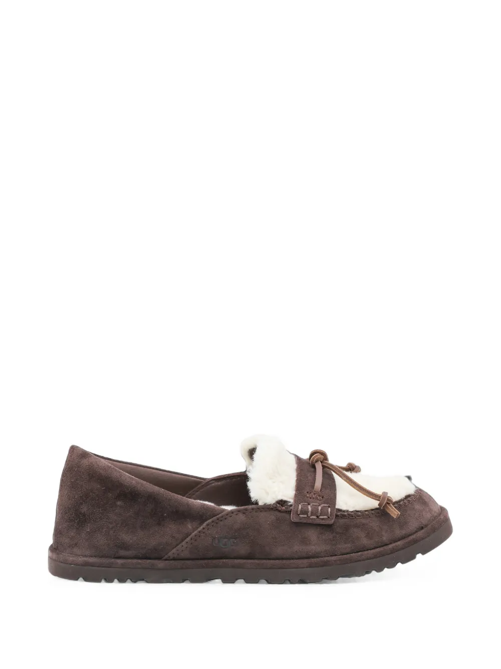 UGG Zora shearling-trim loafers - Marrone