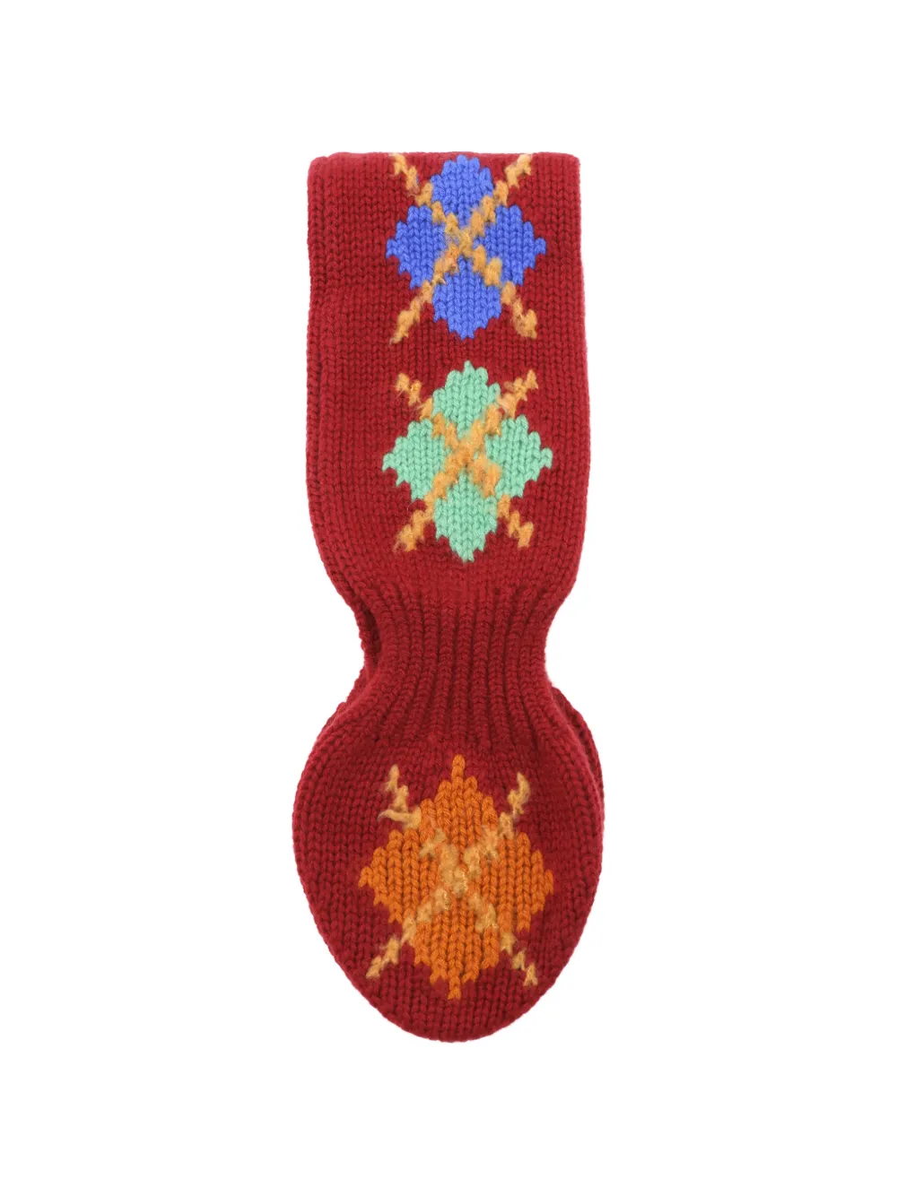 Guest In Residence Argyle Bowtie Knit Scarf in Red, view 3