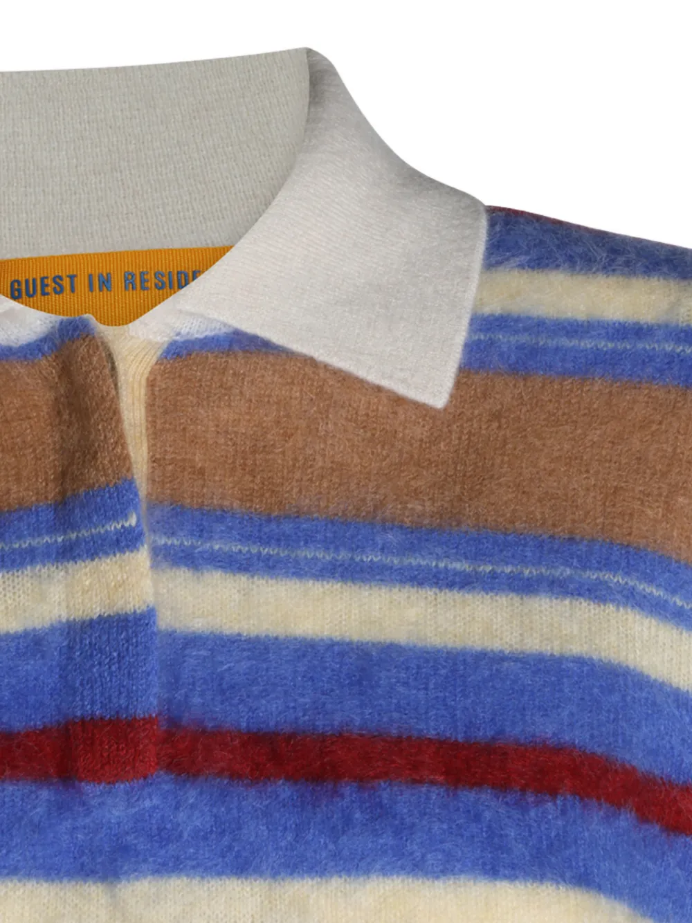 Guest In Residence striped cashmere polo sweater Blauw