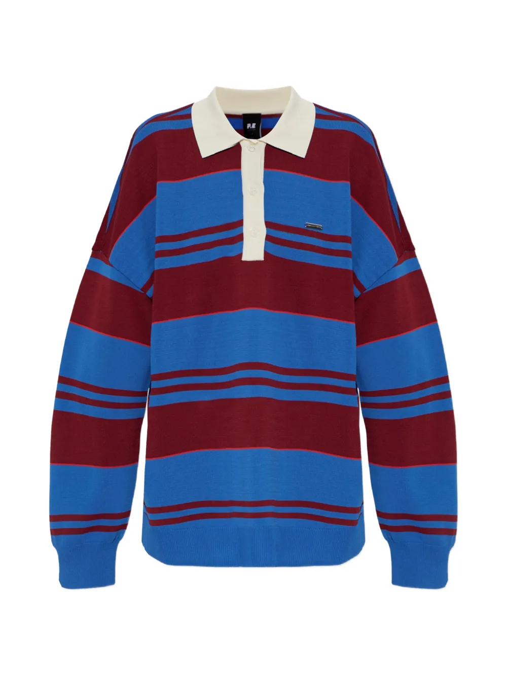P.E Nation Strata Rugby striped long-sleeve polo shirt