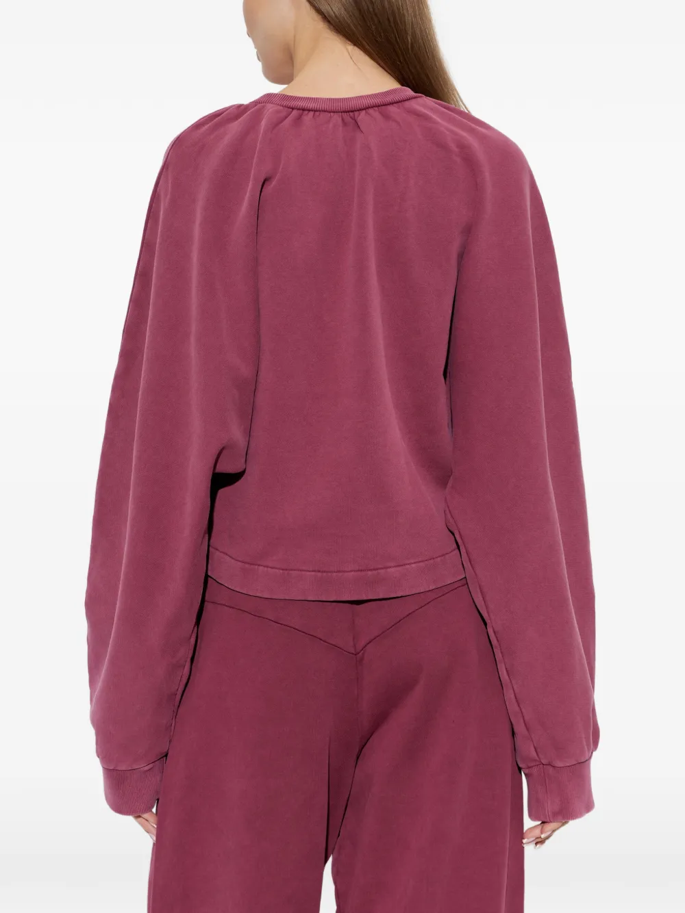 Off-White logo-embroidered cropped sweatshirt Rood