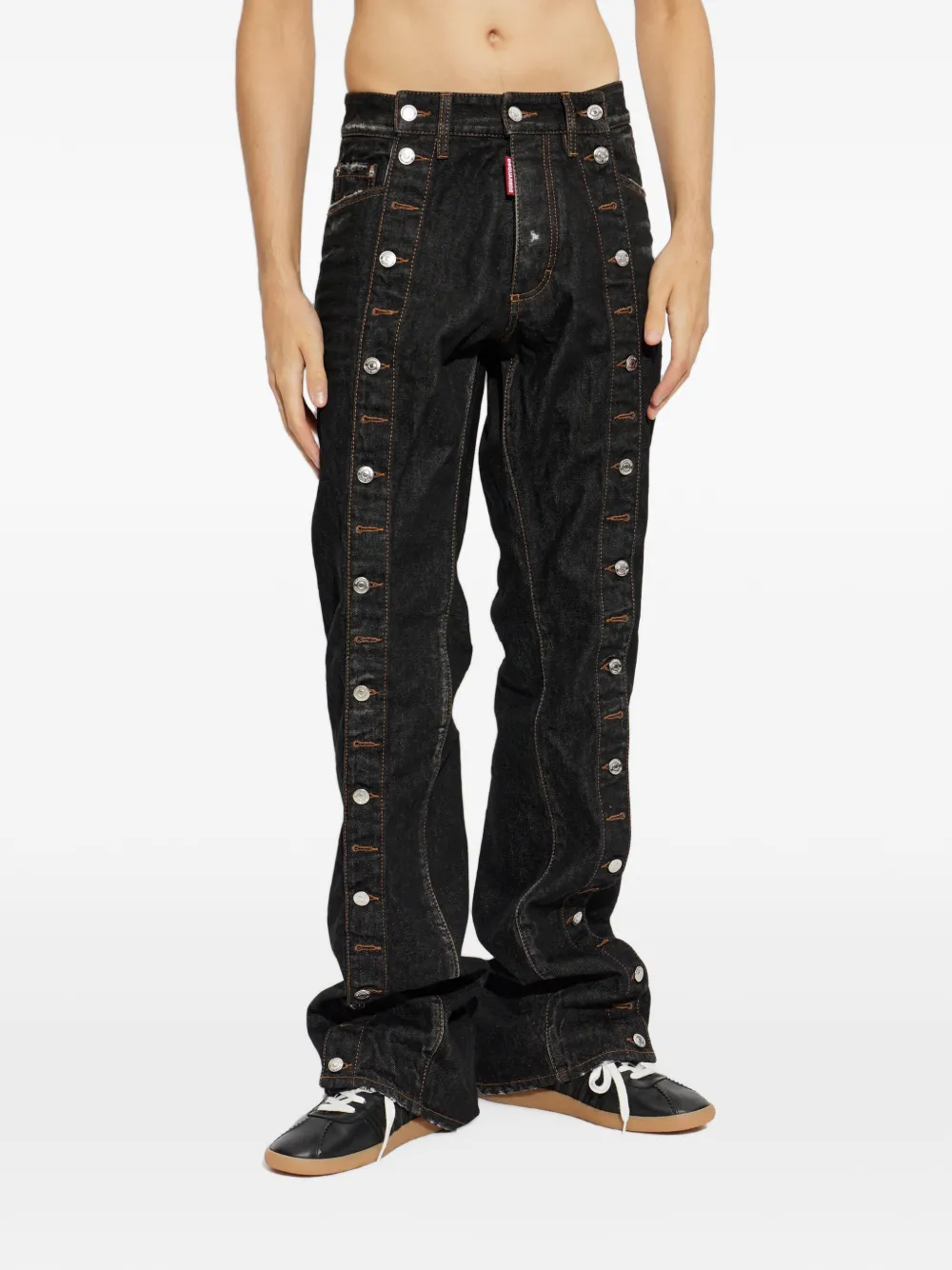 DSQUARED2 American jeans met knoopdetail Zwart