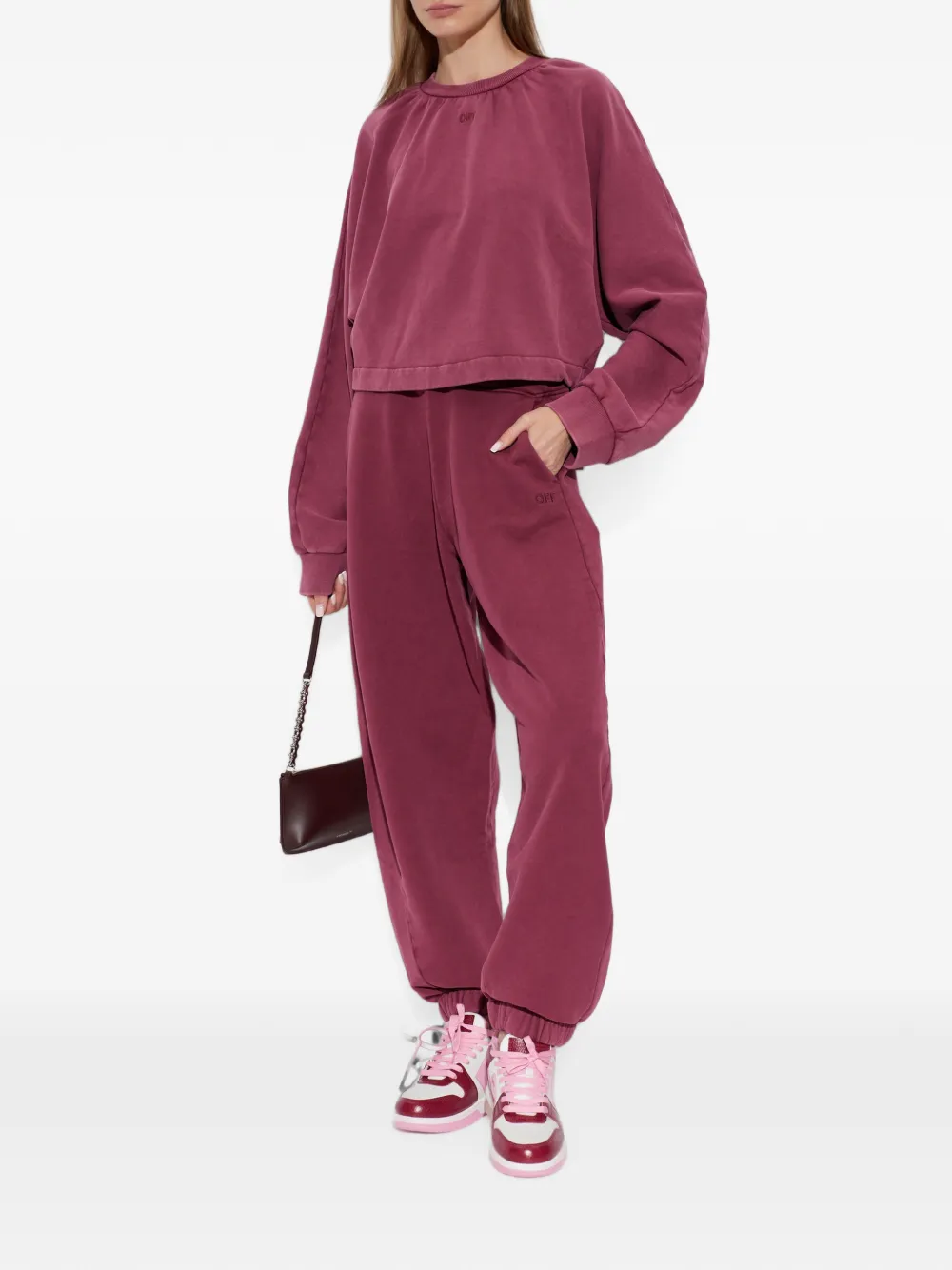 Off-White logo-embroidered track pants Rood