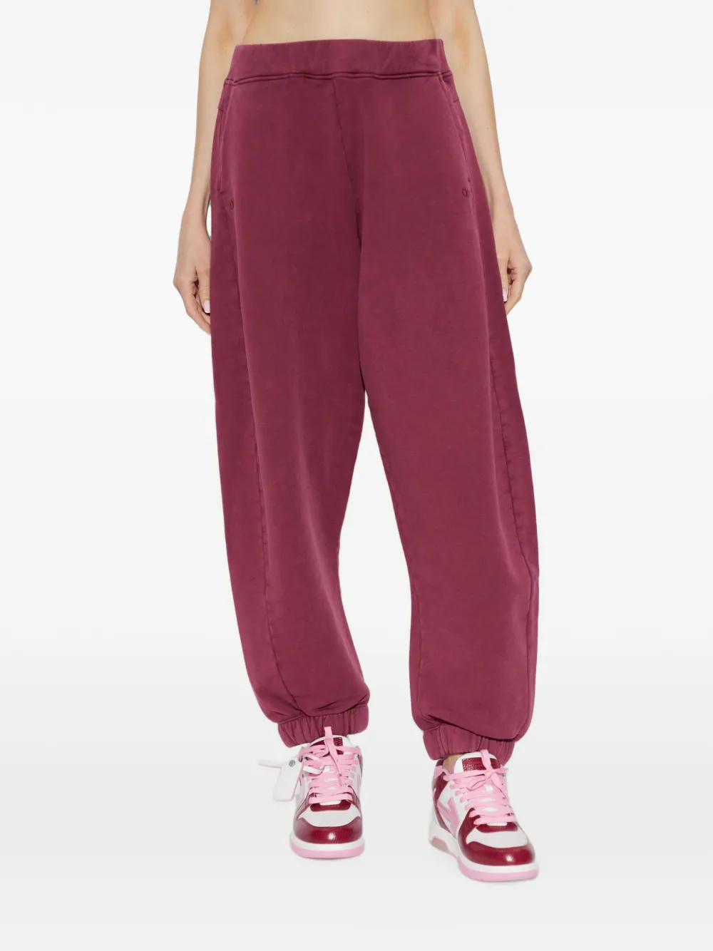 Off-White logo-embroidered track pants Rood