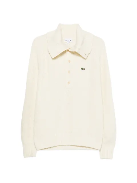 Lacoste سويتر بحياكة مضلعة ورقبة عالية