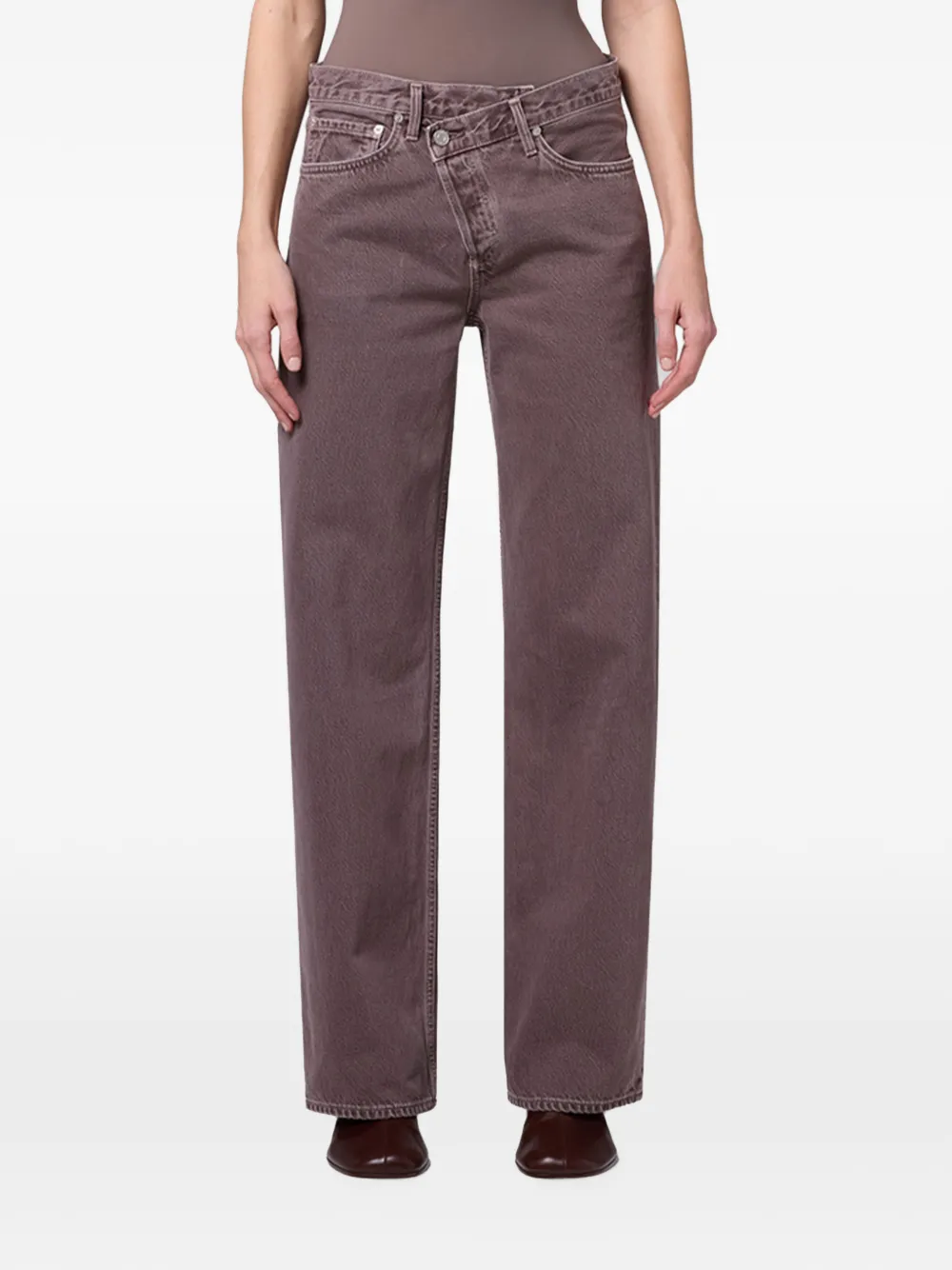 AGOLDE Arc Criss Cross straight-leg jeans - Marrone
