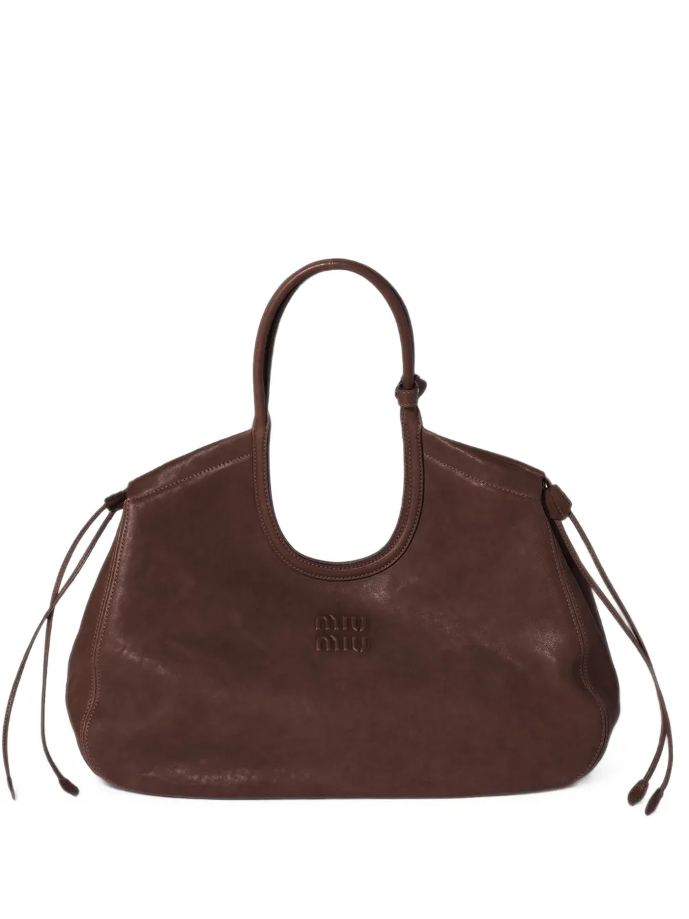 Miu Nappa piloten shopper met logo-reliëf Bruin