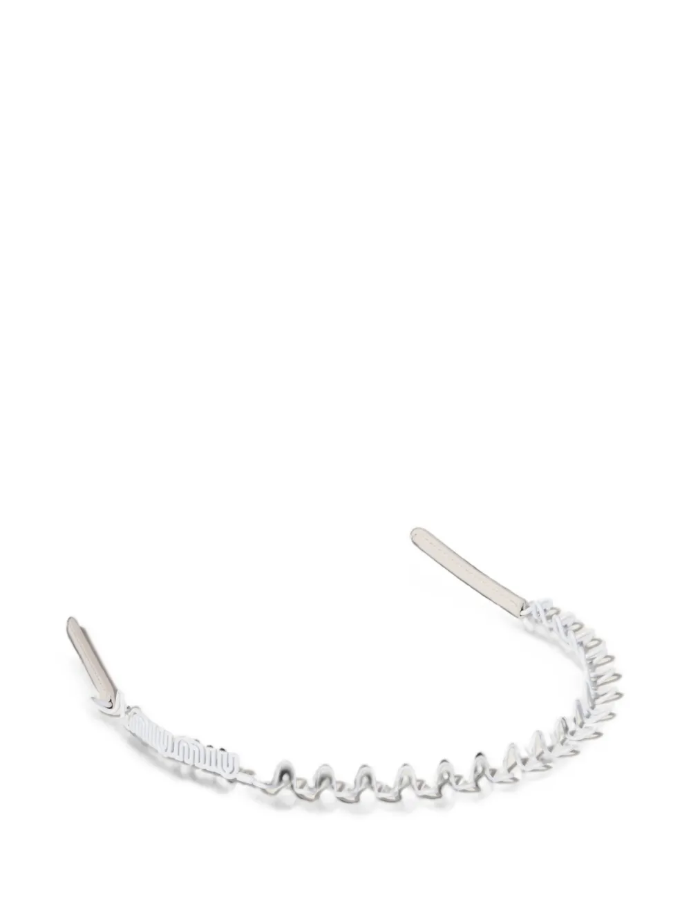 Miu Miu metal and leather headband - Bianco