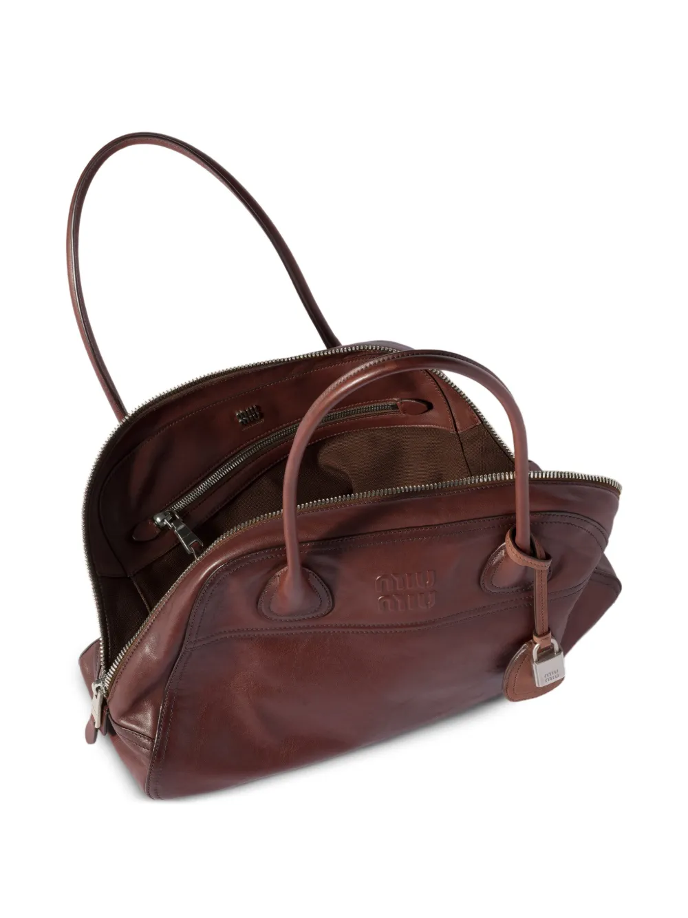 Miu Medium Vivant leren shopper Bruin