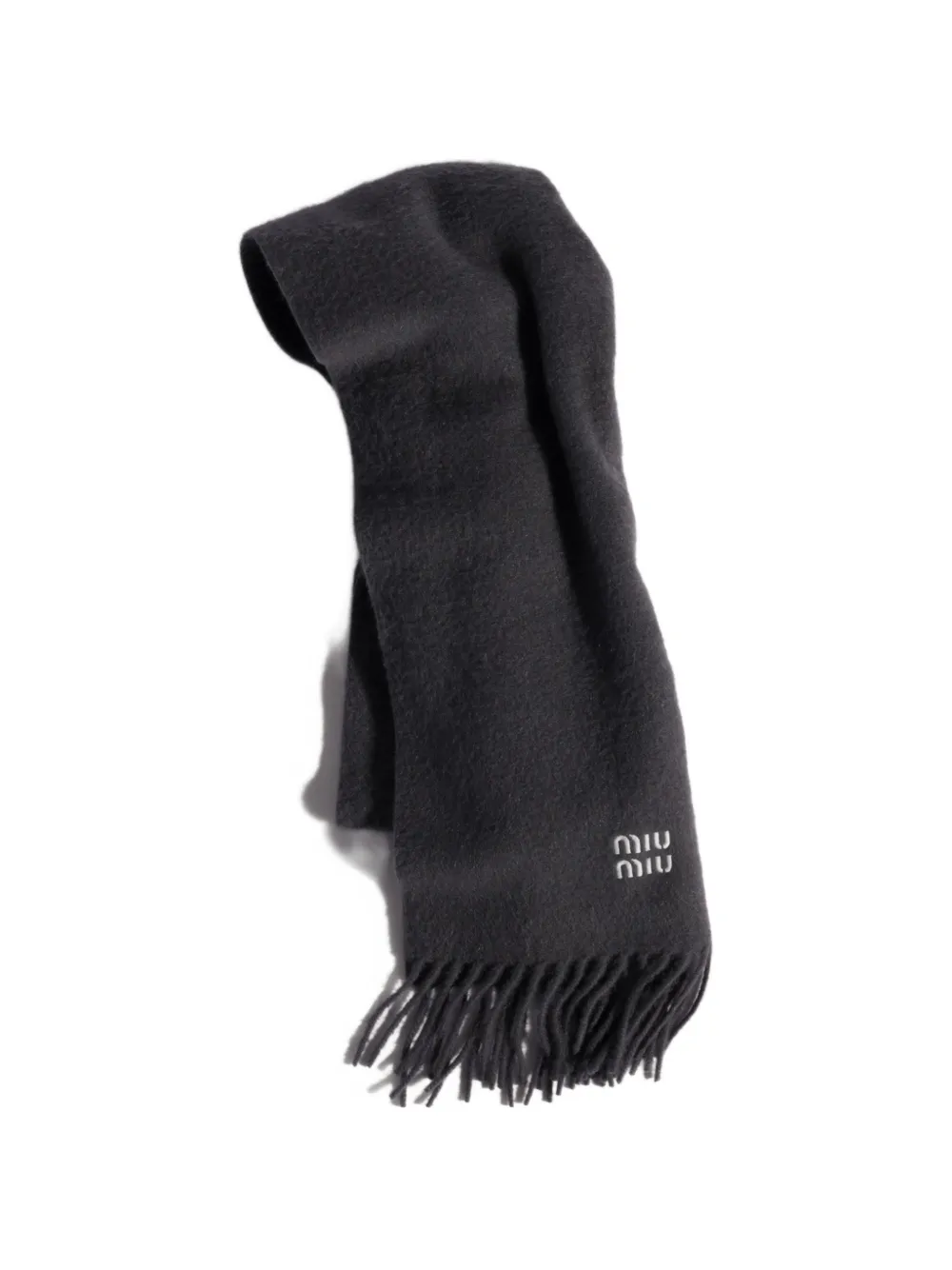 Miu Miu Cashmere Scarf In 그레이