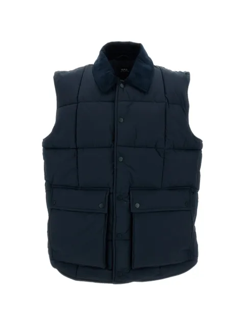 A.P.C. Jimmy quilted corduroy-collar gilet