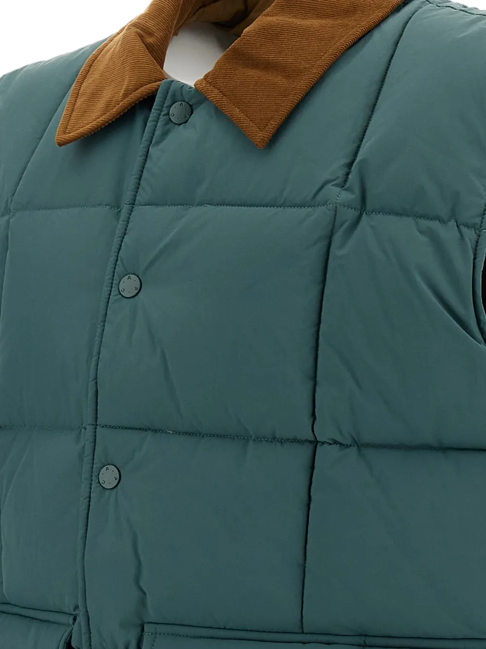 A.P.C. Jimmy gewatteerde bodywarmer met ribfluwelen kraag Groen