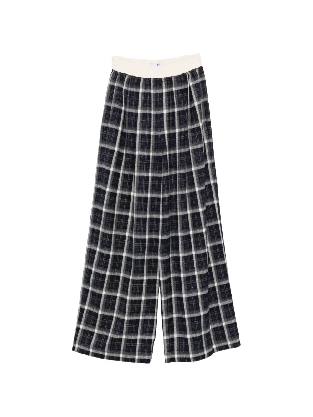 Eleh Check-pattern Palazzo Pants In Blue