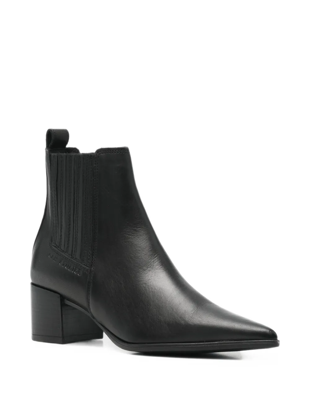 Copenhagen pointed-toe leather ankle boots Zwart