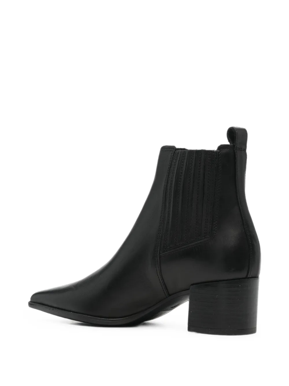 Copenhagen pointed-toe leather ankle boots Zwart