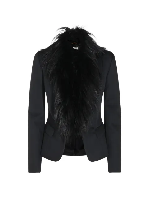 Elisabetta Franchi faux-fur trim tailored jacket