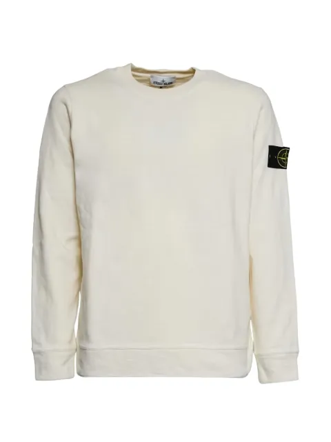 Stone Island logo-patch silk sweater