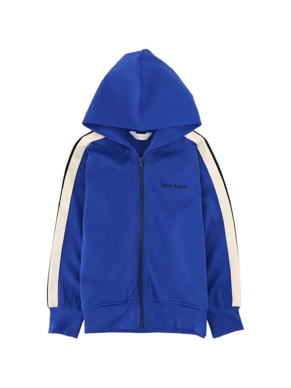 Palm Angels Kids logo-print side-stripe hoodie - Blu