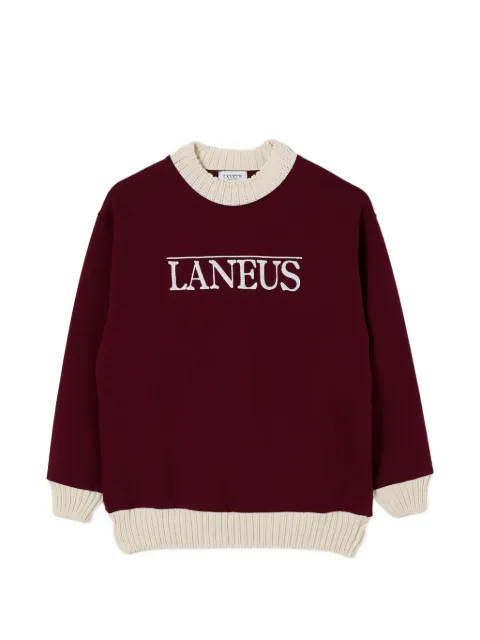 LANEUS KID logo-embroidered contrast-trim sweater