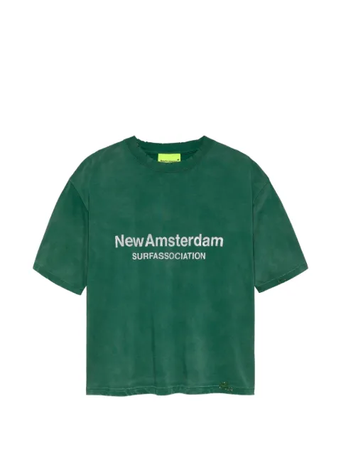 NEW AMSTERDAM logo-print distressed T-shirt