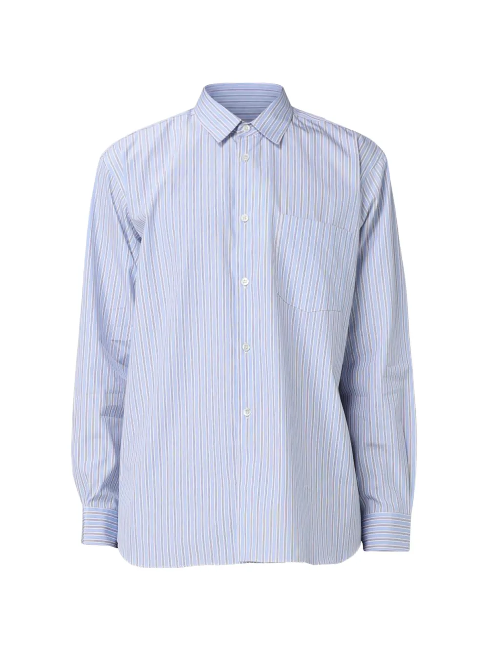 Comme Des Garçons Shirt Gestreept katoenen overhemd Blauw