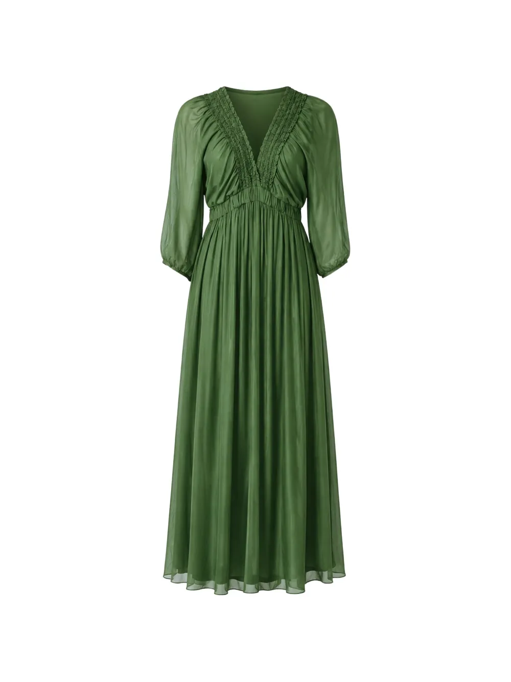 kaos ruched-trim pleated maxi dress