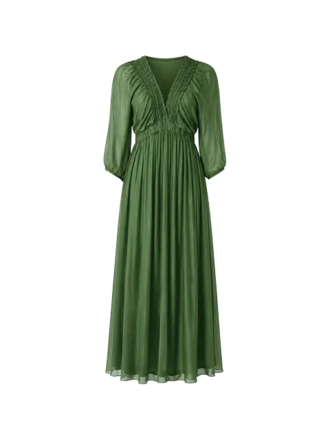 kaos ruched-trim pleated maxi dress