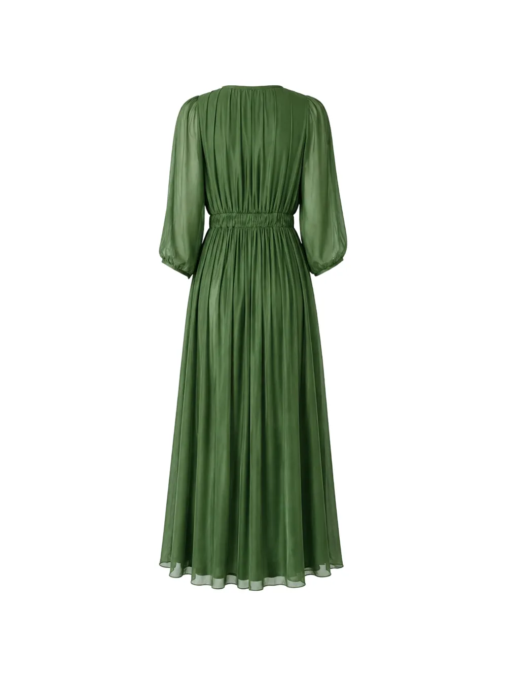 kaos Geplooide maxi-jurk met ruches Groen