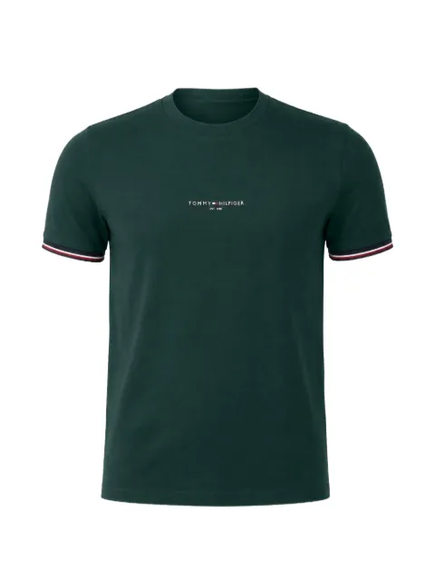 Tommy Hilfiger logo-print tipped-trim T-shirt