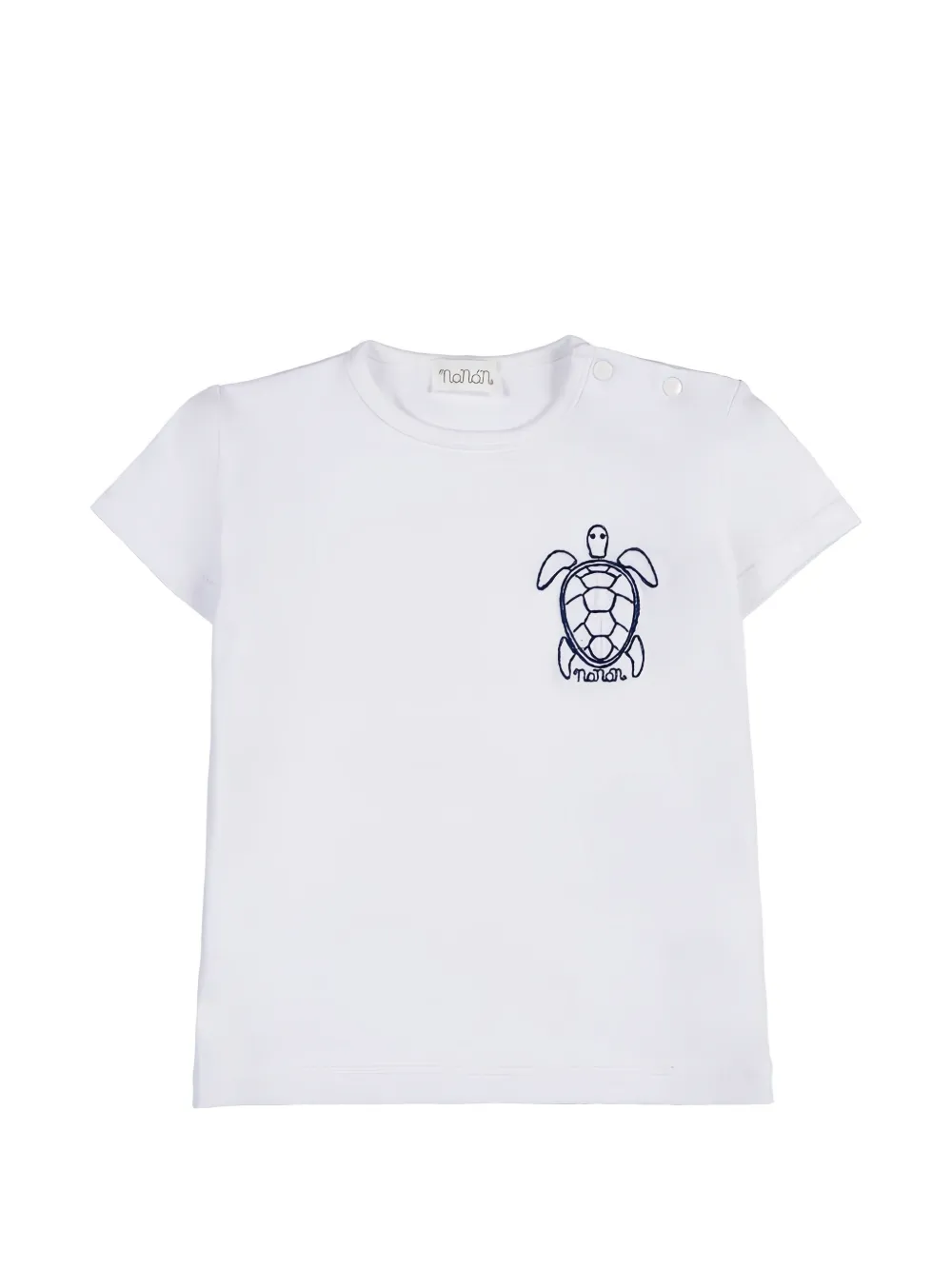 NANAN turtle-embroidered T-shirt Wit
