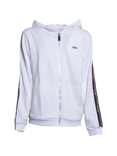 Gcds Kids hoodie con franja del logo y cierre