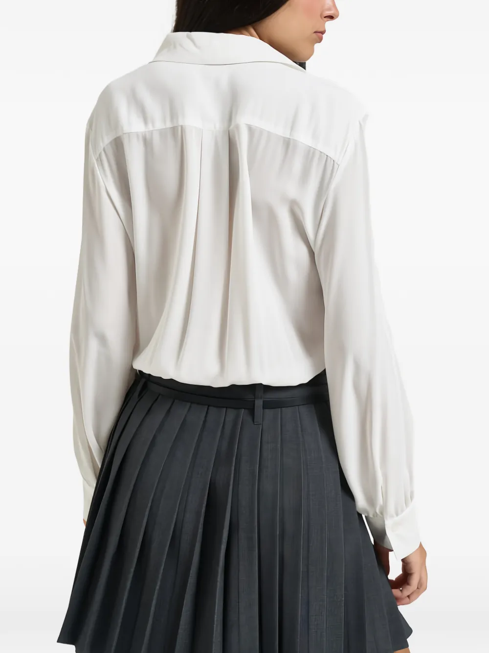 LIU JO belted pleated mini dress Grijs