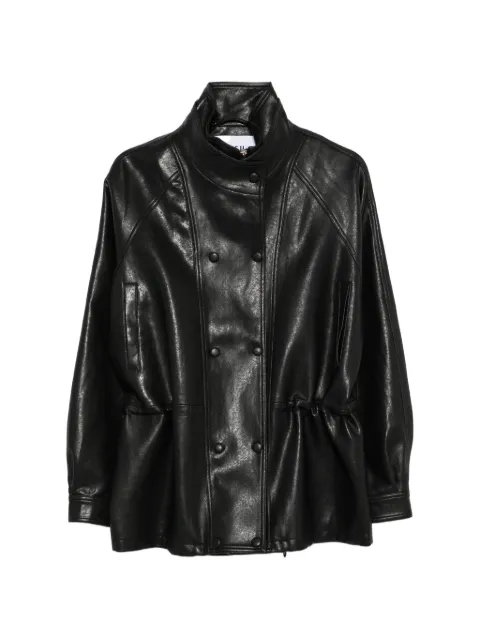 Eleh double-breasted faux-leather jacket