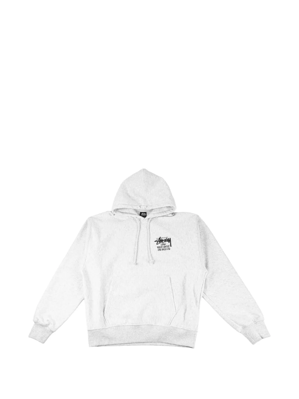 Stüssy logo-print drawstring hoodie - Grey