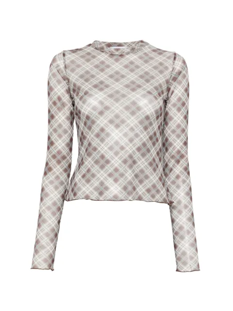 Eleh check-print long-sleeve T-shirt