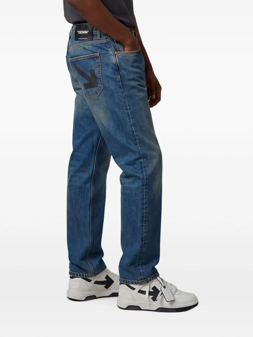 Off-White half Arrow slim-fit jeans Blauw