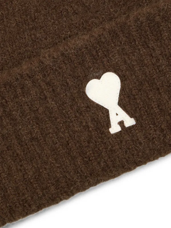 AMI PARIS「AMI DE COEUR」ビーニーアルパカ AMI Paris Ami De Coeur Alpaca Beanie Hat | Brown | FARFETCH
