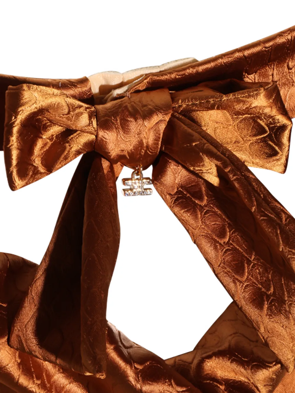 Elisabetta Franchi Maxi-jurk met slangen-effect en strikdetail Bruin