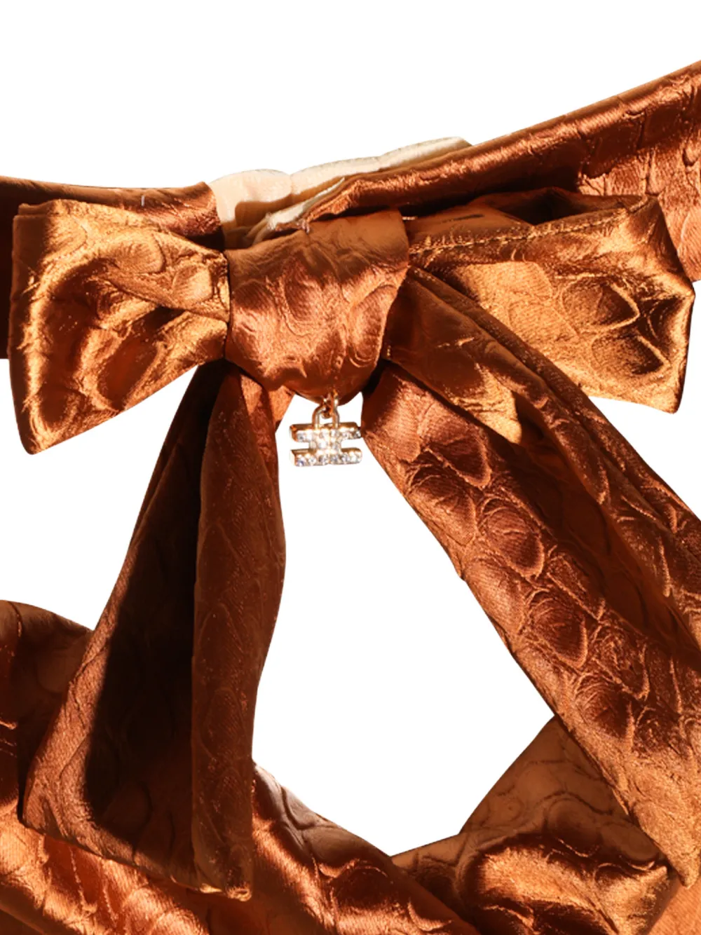 Elisabetta Franchi Maxi-jurk met slangen-effect en strikdetail Bruin