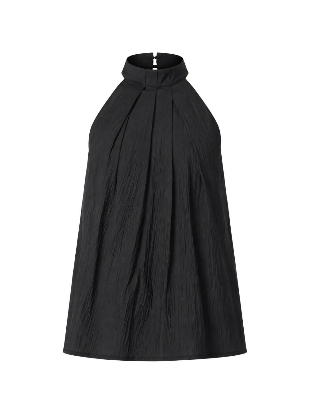 Tela Inca Halterneck Pleated Top In Black