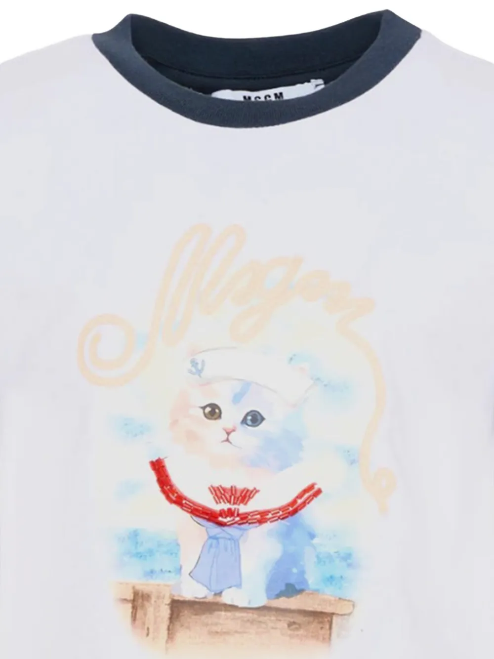 MSGM Kids T-shirt verfraaid met kralen en print Wit